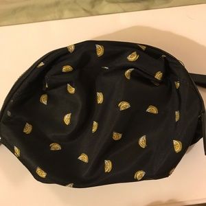 Marc Jacobs Black Lemon Print Oval Large Pouch Bag